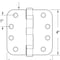 Prime-Line Door Hinge Commercial Smooth Pivot, 4 in. x 4 in. with 5/8 in. Radius Corners, Satin Nickel 3 Pack U 1157053 - alternate 3